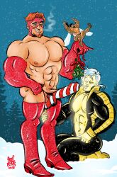 3boys abs beefcakeboss christmas class_comics felix_himner gay gloves male male_only masked masked_male muscular muscular_male naked_justice_(superhero) snowing tagme thigh_boots