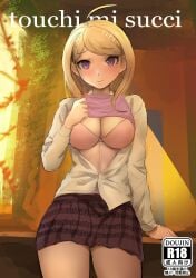 akamatsu_kaede blush bra breasts cleavage danganronpa danganronpa_v3 female_only large_breasts open_clothes qosic straight_hair