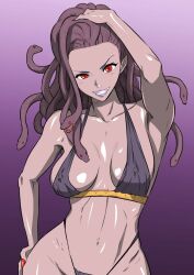 artist_request bikini greek_mythology medusa purple_skin snake_hair