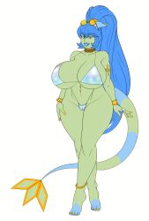 big_ass big_breasts bikini blue_hair female flygon generation_3_pokemon green_skin jewels luchodraws nintendo pokémon_(species) pokemon pokemon_(species) pokemorph seductive shiny_pokemon tail wiitenuant