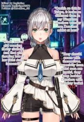 bimbo bimbofication discord_tag green_eyes gyaru hololive hololive_fantasy hololive_japan regisvine2078 shirogane_noel silver_hair twitter_username virtual_youtuber