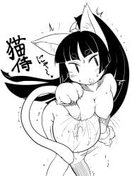 alternate_version_available breasts cat_ears cat_paws cat_tail catgirl completely_nude completely_nude_female disgaea lactation lady_samurai_(disgaea) large_breasts nekomata_(disgaea) nippon_ichi_software pregnant takura_mahiro