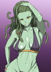 artist_request bikini greek_mythology green_skin medusa snake_hair third-party_edit