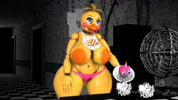 3d 3d_(artwork) big_ass big_breasts big_butt blue_eyes f_ramir3z five_nights_at_freddy's five_nights_at_freddy's_2 pie runaboo_chica solo toy_chica_(fnaf) yellow_body yellow_hair yellow_skin