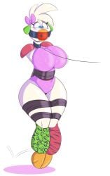 1girls absurd_res accessory anthro anthro_only anthrofied avian ball_gag big_breasts bondage bound bow_ribbon breasts chica_(fnaf) clothed clothes clothing collar female female_only five_nights_at_freddy's five_nights_at_freddy's:_security_breach fnaf furry gag glamrock_chica_(fnaf) hair_accessory hair_ribbon hairbow hi_res hips hopping hourglass_figure huge_breasts humanoid large_breasts leash leg_warmers legwear leotard restraints ribbons rope rope_bondage scottgames simple_background solo solo_female tempson thick thick_thighs thighs video_games white_background wide_hips