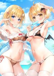 2girls ayamy_garubinu big_breasts breasts female ice_cream multiple_girls tagme