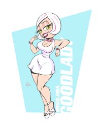 1girls cartoon_network cleavage hair ima_goodelady ima_goodlady legs light-skinned_female light_skin powerpuff_girls sedusa short_hair terryalec thighs voluptuous white_hair wide_hips