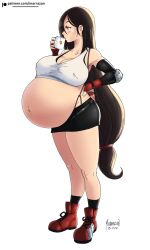 1girls belly big_belly big_breasts black_hair breasts female final_fantasy final_fantasy_vii marrazan pregnant tifa_lockhart