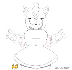 amy_rose big_breasts breast_squeeze breast_squish clothed_female clothes clothing disembodied_hands dress furry gloves groping groping_breasts hedgehog huge_breasts large_breasts looking_at_viewer lwd_cartoonz mobian_(species) pov pov_eye_contact sketch sonic_(series) sonic_the_hedgehog_(series) squeezing squeezing_breast surprised thick_thighs