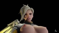 1girls 3d animated areola big_breasts blizzard_entertainment blonde_hair blue_eyes d.va dominant_female domination healer human large_breasts light-skinned_female light_skin mercy moogan nipples overwatch short_playtime sound spit_on_camera spit_on_face spitting submissive_pov tagme video wings