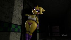 1girls 3d cartoony doorway female female_only five_nights_at_freddy's panties solo tagme tongue tongue_out toy_chica_(eroticphobia) toy_chica_(fnaf)