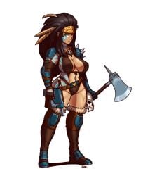 1girls amazon astra_militarum barbarian bikini blazbaros bolter green_eyes huge_breasts imperial_guard imperium_of_man kanak_skull_takers long_hair muscular_female tagme tan_body tan_skin tattoos tribal warhammer_(franchise) warhammer_40k weapon