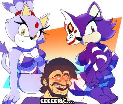 ass big_breasts bikini blaze_the_cat eric frederickjdraws leyendasyvideojuegos rangugamer rangustreamer sega sonic_(series) tail wolf wolfurra_the_coldblooded