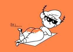 bent_over big_ass big_breasts big_butt little_caesar little_caesars looking_at_viewer looking_back mr_valentine00 smile sunglasses white_body white_skin