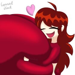 1girls breast_expansion brown_hair faker_gf_(friday_night_funkin) female female_focus female_only friday_night_funkin friday_night_funkin_mod girlfriend_(friday_night_funkin) happy huge_breasts hyper hyper_breasts lazygoodra newgrounds smile solo