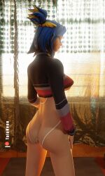 3d ass blonde_hair blue_hair crop_top cropped_sweater multicolored_hair neon_(valorant) patreon_username riot_games tagme talaneon valorant viewed_from_behind