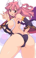 alternate_version_available ass behind_view breasts demon demon_girl demon_horns demon_wings kihaiu la_pucelle_tactics large_breasts nippon_ichi_software overlord_priere priere skimpy_clothes