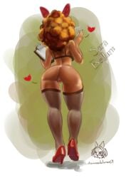 1girls anus ass chamucasdelamor69 from_behind full_body powerpuff_girls pussy sara_bellum solo standing