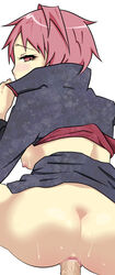 ass back_view breasts clothes color deisaso female highres human male naruto rule_63 sasori sex sideboob straight uncensored white_background