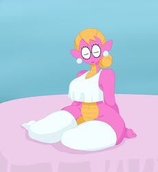 2017 4_fingers amphibian animal_humanoid anthro blonde_hair blush breasts closed_eyes clothing doremianc ear_piercing eyelashes eyewear feet female full_body gem glasses hair hair_bun hi_res humanoid legwear lizard_tail markings multicolored_scales no_underwear non-mammal_breasts noseless one_eye_closed pearl_(gem) piercing pink_scales pink_skin pointy_ears salamander sally_(scalie_schoolie) scales scalie scalie_schoolie shirt simple_background sitting smile solo stockings swimsuit tank_top thick_thighs thigh_highs two_tone_scales underwear voluptuous webcomic wide_hips yellow_skin