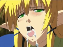 angelica_rothschild animated blonde_hair blush censored cum cum_in_mouth cum_out_nose ejaculation elf ernest_fortunato fellatio female himekishi_angelica long_hair oral penis pointy_ears pubic_hair