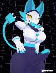 tasque manager (cryptiacurves) from deltarune by cybrokrimson
