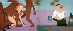ai_assisted ai_generated all_holes_filled all_three_filled all_three_holes cartoon cheating cheating_wife cuck cuckold cuckold_pov cuckolding dark-skinned_male family_guy gangbang high_heels in_front_of_cuckold interracial lois_griffin netorare peter_griffin platform_heels threesome wife