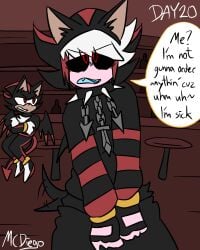1boy ash_(ashdiary) balls boner bulge bulge_through_clothing bulge_under_clothes chains challenge collar demon dialog dialogue dialogue_box dialogue_bubble edgy emo emo_boy exhibition exhibitionism exhibitionist fur furry fursuit goth goth_boy hairy hairy_balls hairy_body hairy_male hidden hidden_sex hiding hiding_erection hiding_penis male male_only mcdiego no_nut_november oc original original_character outdoor_nudity outside public sega shadow_the_hedgehog shadow_the_hedgehog_(cosplay) skinsuit sneaky sneaky_sex solo sonic_(series) sonic_the_hedgehog_(series) speech speech_bubble spiked_collar stealth stealth_sex tail tail_wag tail_wagging text text_box text_bubble wagging_tail