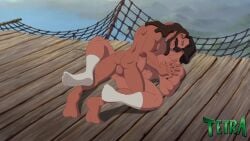 anal anal_penetration anal_sex animated bara beard closed_eyes cum cum_in_ass cum_inside daddy dilf disney erect_while_penetrated erection_while_penetrated father_and_son gay incest john_clayton kiss kissing kissing_while_penetrated makeout male male_only moaning muscular muscular_male small_dom_big_sub socks son_fucking_dad sound tagme tarzan tarzan's_father tarzan_(1999_film) tarzan_(character) tetrahomoerotica video voice_acted yaoi younger_penetrating_older
