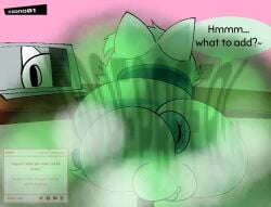 anus ass ass_bigger_than_head big_ass blue_anus blue_skin bubble_butt careless chair chikn_nuggit clueless donut_anus drawing english_text fart fart_fetish fox furry huge_anus huge_ass hyper_anus hyper_ass hyper_fart looking_away musk musk_clouds open_anus puffy_pussy request slushi_(chikn_nuggit) speech_bubble strawpage thinking youtube zona01