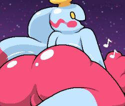 1girl 1girls ass ass_focus big_ass bubble_butt chimecho chirean_(pokemon) female female_only gen_3_pokemon generation_3_pokemon happy huge_ass looking_at_viewer looking_back musical_note night_sky okami_tomato pokemon pokemon_(species) pokemon_rse shiny_ass shortstack watermark