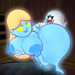 1:1 1boy 1girls areola artist_name ass big_areola big_breasts big_butt blonde_hair blue_body boo_(mario) breast_grab breasts colored_nails digital_media_(artwork) duo erection fangs fat_ass female foreskin genitals ghost ghost_girl glans hair hand_on_breast hi_res hot_dogging huge_butt humanoid humanoid_female humanoid_genitalia humanoid_penis keyboard_instrument lips long_hair looking_back luigi's_mansion male male/female mammal mammal_humanoid mario_(series) melody_pianissima musical_instrument nails nintendo nipples open_mouth open_smile penis piano pincoosh red_nails sex smile spirit teeth text thick_lips tongue tongue_out