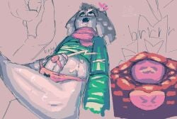 2025 anal anal_sex anthro balls blush bodily_fluids bovid caprine clothed clothing colored cum darkner deltarune digital_media_(artwork) egg_vibrator erection eyewear femboy fur gay genital_fluids genitals glasses goat green_clothing green_robe heart_symbol hi_res horn humanoid_genitalia humanoid_penis katovox looking_pleasured male mammal object_in_ass penetration penile penis pink_clothing pink_scarf pink_underwear prostate prostate_orgasm prostate_stimulation ralsei robe robe_lift scarf sex_toy sex_toy_in_ass sex_toy_insertion shaded simple_background solo sweat thick_thighs undertale_(series) underwear vibrator vibrator_in_ass vibrator_on_penis white_body white_fur