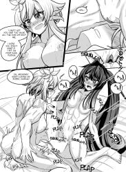 3girls ass barefoot big_muscles breasts clitoris cunnilingus facesit_and_trib facesitting feet female female/female female_only fff_threesome furina_(genshin_impact) genshin_impact hu_tao_(genshin_impact) large_breasts lesbian_sex licking_pussy lumine_(genshin_impact) motion_lines multiple_girls muscles muscular_female nude nude_female oral oral_sex pecs plap plapping_pussy polyamory polygamy pussy pussy_grinding pussy_on_pussy pussy_to_pussy scars scars_all_over scissoring shaved_pussy sitting_on_face spread_legs star-shaped_pupils threesome toes tribadism yukiart_83 yuri