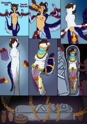 accessory animal_humanoid anthro blue_body blue_fur bound breasts brown_eyes brown_hair chains clothing comic decorative_scarab detransition dildo dildo_in_mouth dildo_in_vagina dildo_insertion disembodied_hand egyptian egyptian_clothing english_text entombed female fur gender_transformation genitals hair hair_accessory hairclip hi_res humanoid jewelry laurie_(star-twinkle) legs_tied limb_removal long_term_storage male mammal mammal_humanoid mastectomy_scar mtf_transformation mummification mummy mummy_wrappings nipple_piercing nipples oral oral_penetration original_character penetration penis penis_removal permanent_bondage piercing pottery rodent rodent_humanoid sarcophagus scar sciurid sciurid_humanoid sex_toy sex_toy_in_mouth sex_toy_in_vagina sex_toy_insertion snout solo spider_web spots squirrel star-twinkle text trans_(lore) trans_man_(lore) transformation tree_squirrel_humanoid undead vaginal_penetration veil