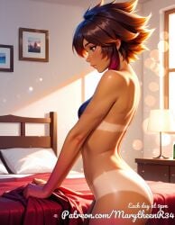 ai_generated brown_eyes brown_hair compact_frame long_eyelashes medium_lips narrow_shoulders oval_face short_wavy_hair slender_build soft_jawline straight_nose subtle_cheekbones taliyah tan_skin thin_eyebrows