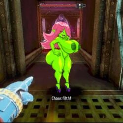 1girls ass big_ass big_breasts breasts completely_nude dart_(thecon) dildo female goblin goblin_female green_skin high_heels high_heels_only looking_at_viewer naked_footwear nipples nude pussy shortstack simple_background stiletto_heels thecon thick_thighs very_high_heels wide_hips