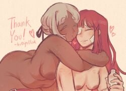 2girls after_sex aftercare ass aya_(limbus_company) belly big_ass bite_mark bite_mark_on_ass bite_mark_on_thigh bite_marks bitepilled breasts chubby chubby_belly chubby_female closed_eyes closed_eyes_smile dark-skinned_female dark_nipples dark_skin eyepatch female female_focus female_only flat_chest flat_chested hanging_breasts heart heart_symbol hearts_around_head hugging hugging_another hugging_from_behind kinktober kinktober_2025 kiss_mark kiss_marks kissing limbus_company long_hair long_hair_female pale-skinned_female pale_skin project_moon puckered_lips red_hair short_hair short_hair_female small_breasts smile smiling smiling_at_partner tagme text thank_you thank_you_message thick_thighs thigh_belt thighs trying_to_kiss white_hair wholesome wholesome_nudity yuri yuri_(limbus_company)