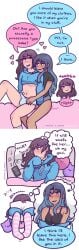 >///< 2girls blue_eyes blue_hair blush brown_hair bulge bulge_in_panties cute dark-skinned_female earbuds embarassed emma_(welcome_to_heaven) fantasizing flustered heart hearts_around_head hoodie hugging_pillow interracial interracial_yuri lesbian_couple light-skinned_female listening_to_music music no_bra no_pants ownership panty_bulge pink_hair pink_highlights plush plushie possessive possessive_female romantic_couple sasha_(welcome_to_heaven) smirk smirking smug smug_face sniffing socks thinking thinking_of_someone_else trans_woman transfem transgender_woman two-tone_hair wearing_partner's_clothes welcome_to_heaven wholesome yuri