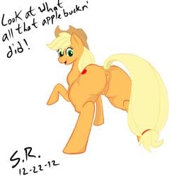 applejack_(mlp) earth_pony equine female female_only friendship_is_magic fur my_little_pony pony saran-rape smooth_skin solo tagme