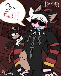 1boy ash_(ashdiary) balls boner bulge bulge_through_clothing bulge_under_clothes chains challenge collar demon dialog dialogue dialogue_box dialogue_bubble edgy emo emo_boy exhibition exhibitionism exhibitionist fur furry fursuit goth goth_boy hairy hairy_balls hairy_body hairy_male male male_only mcdiego no_nut_november oc original original_character outdoor_nudity outside public sega shadow_the_hedgehog shadow_the_hedgehog_(cosplay) skinsuit solo sonic_(series) sonic_the_hedgehog_(series) speech speech_bubble spiked_collar stroke stroking_cock stroking_dick stroking_penis text text_box text_bubble
