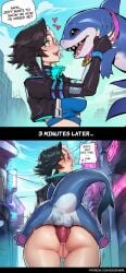 1girls ai_assisted ai_generated anal anal_sex animal_genitalia animal_penis ass bare_ass big_ass big_butt blue_clothing blush bottomless bottomless_female carrying carrying_partner character_name child_bearing_hips clothed collar comic cropped_jacket curvaceous curvaceous_ass curvaceous_body curvaceous_female curvaceous_figure curvaceous_hips curvaceous_thighs curvy curvy_ass curvy_body curvy_female curvy_figure curvy_hips curvy_thighs doggy_style earrings exhibitionism exodia_girl eyelashes eyeshadow female female_focus heart holding instant_loss_2koma jacket jeff_the_land_shark large_ass large_butt larger_female luna_snow luna_snow_(marvel_rivals) makeup male male_on_top marvel marvel_comics marvel_rivals massive_ass naked name_tag neckwear nudity open_clothes open_jacket outside partially_clothed piercing public public_nudity public_sex pussy rear_view sex shark size_difference smaller_female smaller_male speech_bubble standing taller_female taller_girl text thick thick_hips thick_legs vagina voluptuous voluptuous_female waifu