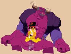 2boys anal anal_penetration anal_sex anthro asleep big_penis biting_lip boner calazotauvu demon_bull_king erection furry gay large_penis lego lego_monkie_kid male_only mk_(lego_monkie_kid) mk_(monkie_kid) monkie_kid muscles muscular rape size_difference sleeping somnophilia