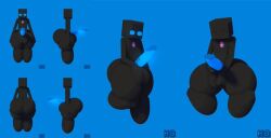 1boy 3d 3d_(artwork) balls big_ass big_balls big_penis big_testicles black_body blank_background blue_background blue_penis bottom_heavy enderman femboy hb_(hb_the_ender) hbtheender male male_only minecraft penis showcase testicles thick_thighs watermark