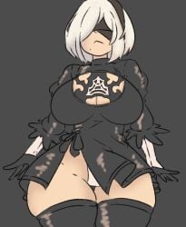 big_breasts blindfold breasts female inakotho nier:_automata tagme thick_thighs wide_hips yorha_2b