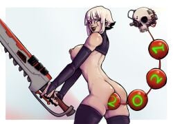 1girls adepta_sororitas anal anal_beads anal_insertion buttplug darkminou female female_only huge_anal_beads imperium_of_man nipple_piercing object_insertion scar servo-skull sex_toy sister_jeanne sister_of_battle solo solo_female tagme warhammer_(franchise) warhammer_40k white_hair