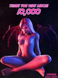 1girls 3d 3d_(artwork) areolae blender breasts celebration completely_nude completely_nude_female crossed_legs demon demon_girl demon_wings epic_games female female_focus female_only fortnite fortnite:_battle_royale haze_(fortnite) highres legs_crossed light-skinned_female light_skin long_hair medium_breasts nipples nude nude_female pink_hair presenting presenting_breasts solo solo_focus starinww tatto tattoo tattoo_on_arm watermark wings