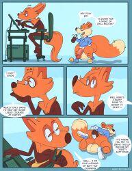 2boys absurd_res alcohol anthro artist ass beer_bottle beverage bottle bottomless buttplug canid canine clothed clothing comic conker conker's_bad_fur_day drawing duo english_text fox gay hi_res liquor male male/male male_only mammal metrothefox pantsless plug_(sex_toy) presenting presenting_hindquarters rareware rodent sciurid sex_toy speech_bubble tail text video_games yaoi