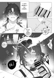 1boy 1girls after_deepthroat after_oral all_the_way_to_the_base big_penis blade_(honkai:_star_rail) blowjob comic comic_page cum cum_on_face deepthroat fellatio female honkai:_star_rail honkai_(series) kafka_(honkai:_star_rail) light-skinned_female light_skin long_penis no_gag_reflex oral petite purple_hair sgrimp sliding sliding_down_throat text text_bubble throat_barrier