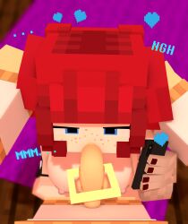 1boy 1girls 3d angel_girl angel_halo blue_eyes collar erect_nipples erect_penis fellatio female freckles_on_face horny_female humanoid humanoid_penis looking_at_viewer male mine-imator minecraft nude_female nude_male outside phone red_hair selfie tagme twin_braids wet_pussy white_skinned_female white_skinned_male ylissy_(ylissymc) ylissymc you